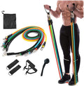 Resistance Exercise Bands with Door Anchor, Handles, Waterproof Carry Bag, and Legs Ankle Straps